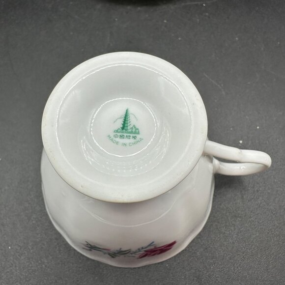 Vintage Tea Cup & Saucer  Porcelain Fine Bone China Floral Rose Yong Sheng - Picture 6 of 16